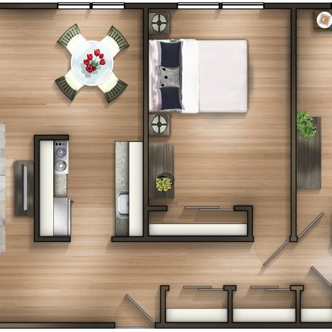 Two Bedroom · B floor plan